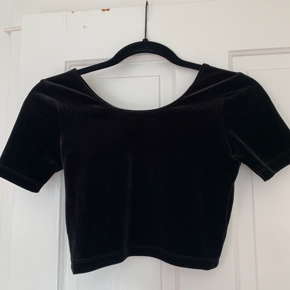American Apparel Crushed Velvet Crop top